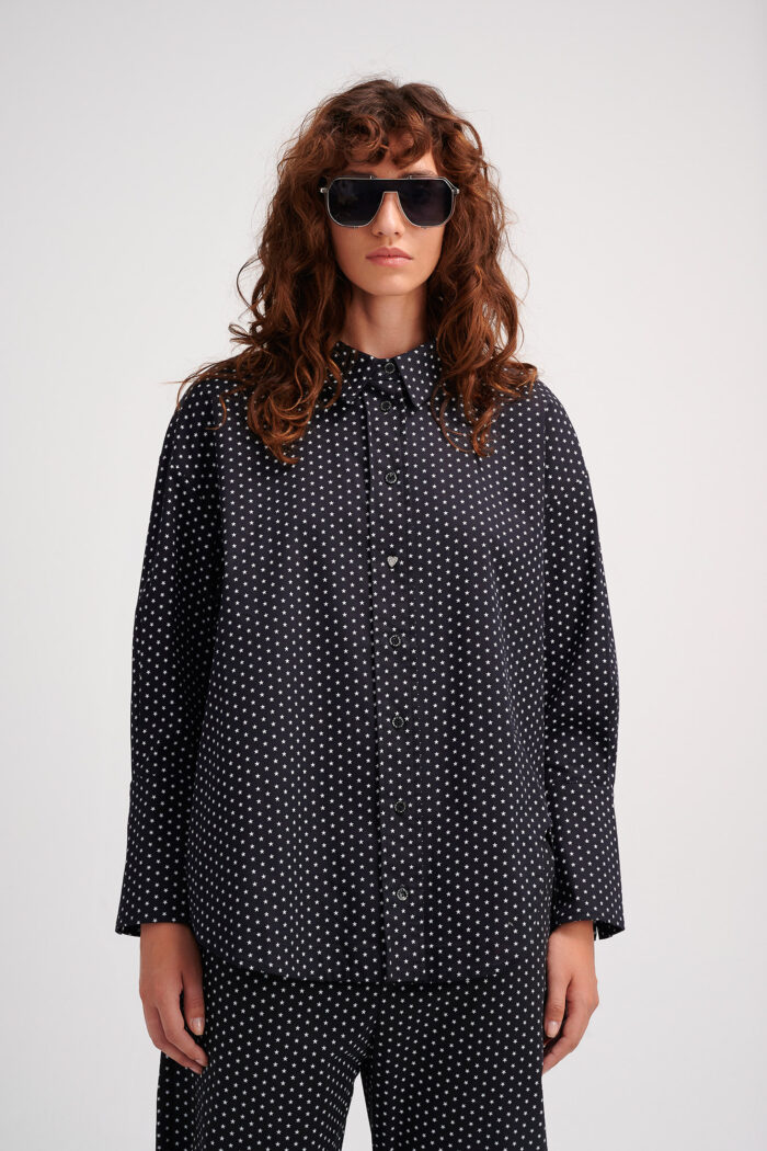 Σύνολο Μαύρο Oversized Πουκάμισο PAT και Μαύρο Παντελόνι MARJORY Cloud 9 - Image 17
