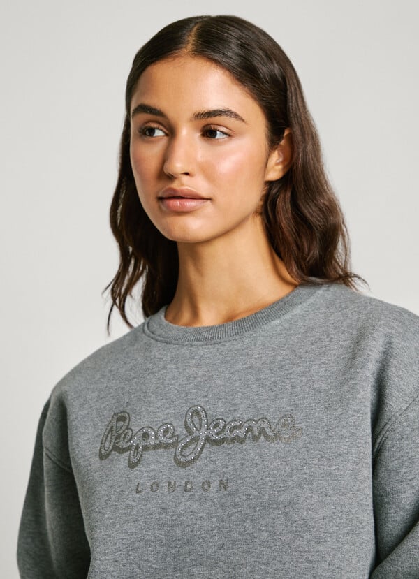 Φούτερ με λογότυπο και Στρας DROP 4 FRANCESCA PL581458 Pepe Jeans - Image 4