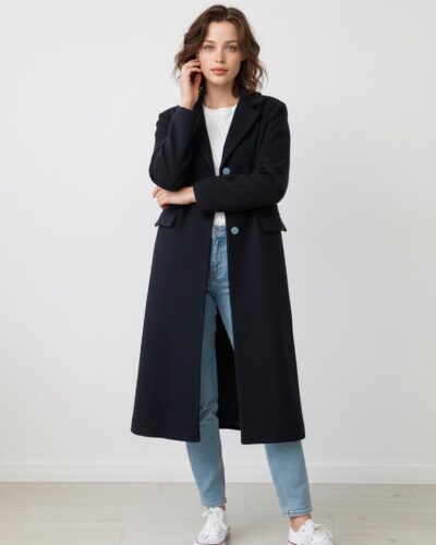 Μάλλινο Παλτό Μαύρο Milla Anerio