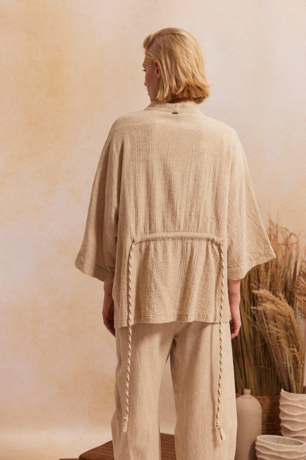 Mariorie Κιμονό με κορδόνι στη μέση και μανίκια 3/4 Namaste - Image 4