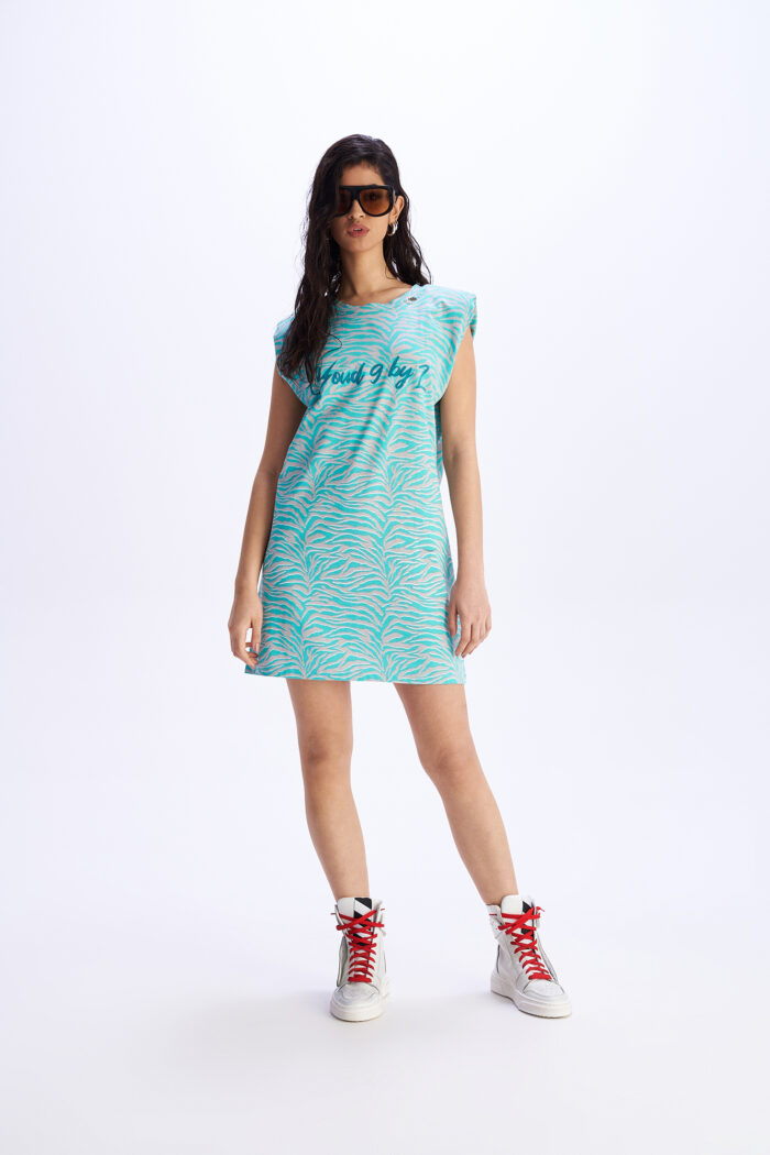 Βεραμάν Γκρι Ζεβρέ T-shirt Φόρεμα NUVOLA Cloud 9 Anerio