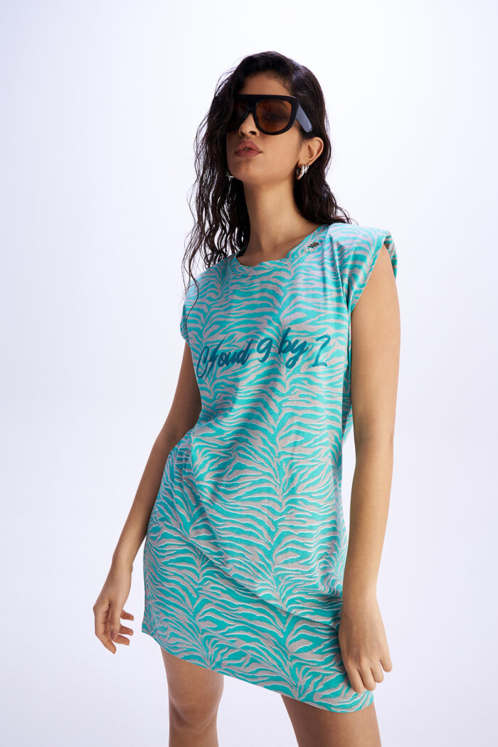 Βεραμάν Γκρι Ζεβρέ T-shirt Φόρεμα NUVOLA Cloud 9 - Image 5