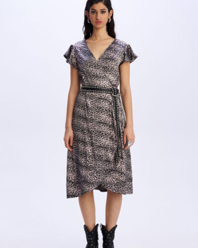 Εμπριμέ Animal Printed Wrap Φόρεμα SIDEWAYS Cloud 9 Anerio