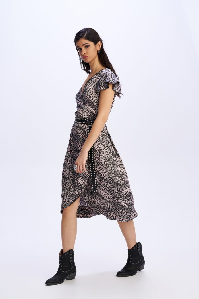 Εμπριμέ Animal Printed Wrap Φόρεμα SIDEWAYS Cloud 9 - Image 5