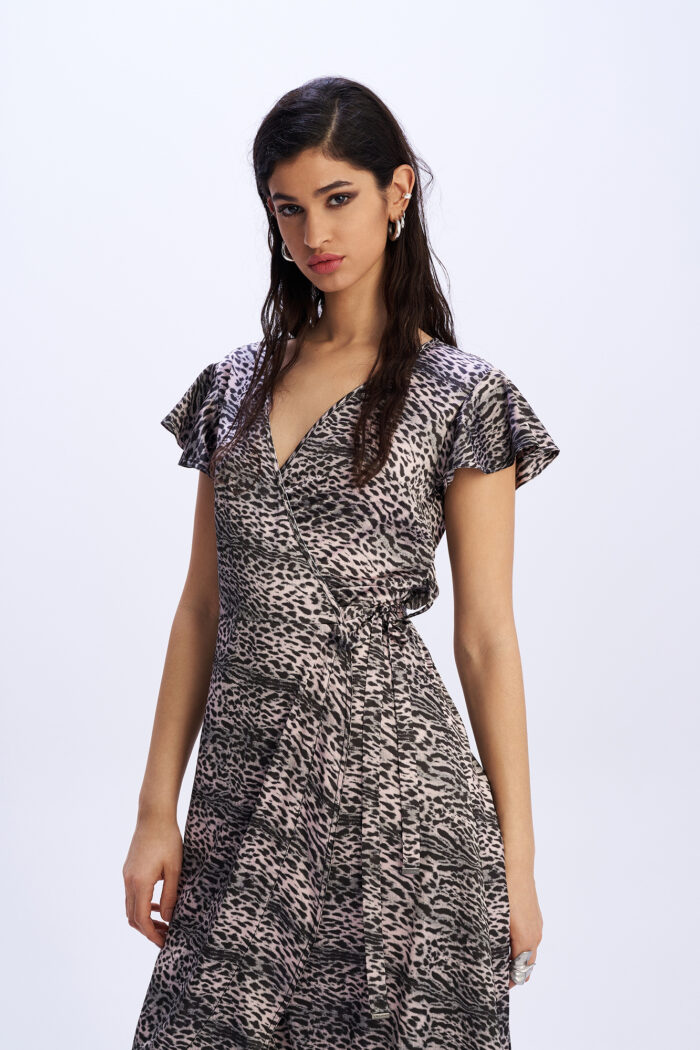 Εμπριμέ Animal Printed Wrap Φόρεμα SIDEWAYS Cloud 9 - Image 8