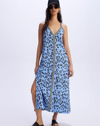 Μπλε Animal Printed Φόρεμα LEON Cloud 9 Anerio