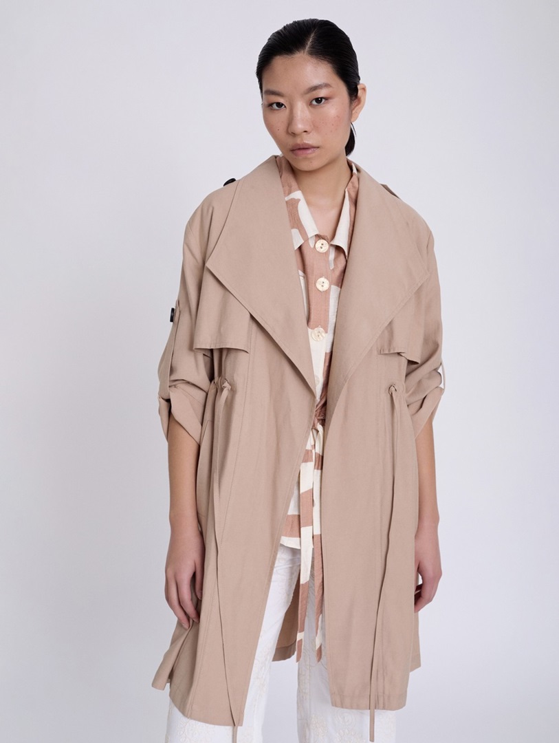 Fluid Trench Coat Beige Skatie Anerio