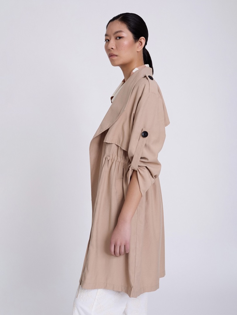 Fluid Trench Coat Beige Skatie Anerio
