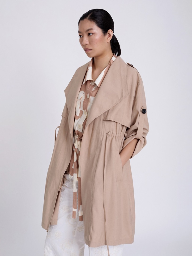 Fluid Trench Coat Beige Skatie Anerio