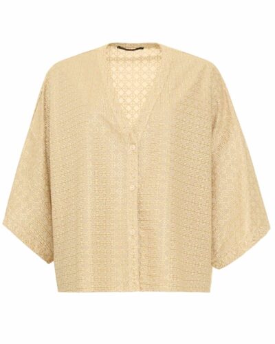 Σύνολο Τουνίκ και Παντελόνι με Κέντημα Beige/Gold Greek Archaic Kori