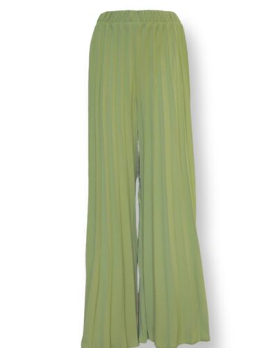 Πλισέ Παντελόνα Olive White22 Anerio
