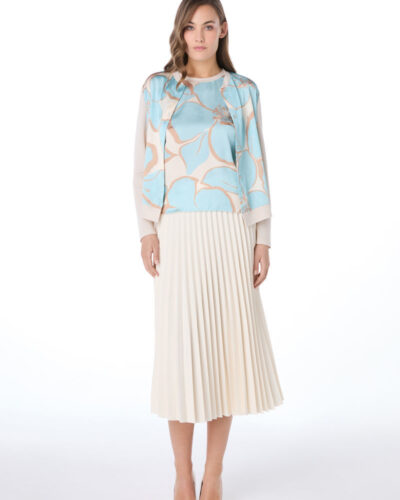 Twin set Ζακετάκι και Μπλούζα σε floral εμπριμέ aqua Bella P Anerio