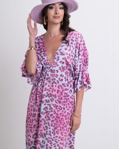 Φόρεμα maxi animal print Fullah Sugah Anerio