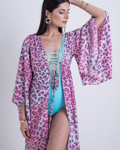 Κιμονό ασύμμετρο animal print Fullah Sugah Anerio