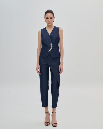 Σύνολο Γιλέκο και Παντελόνι Τυπου Denim Dejavu Anerio