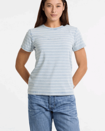 Κλασικό ριγέ t-shirt με κεντημένο λογότυπο Γαλάζιο W5GI16KCTF1 Guess Jeans Anerio