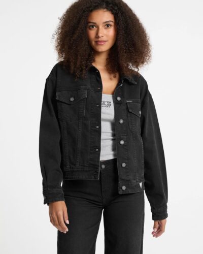 Oversized τζιν μπουφάν Μαύρο W4BN56D5E83 Guess Jeans Anerio