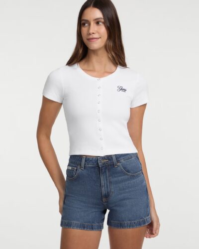 Tοπ με κουμπιά μπροστά Λευκό W5GP27KA0H1 Guess Jeans Anerio