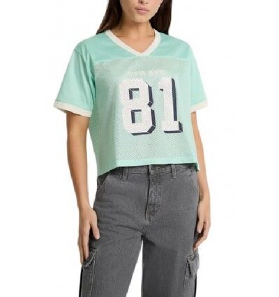 Διχτυωτό t-shirt boxy Βεραμάν W5GI59KCTE2 Guess Jeans Anerio