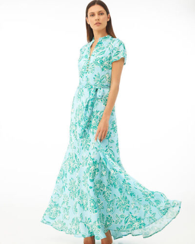 Maxi shirt dress σε floral εμπριμέ πρασινο Bella P Anerio