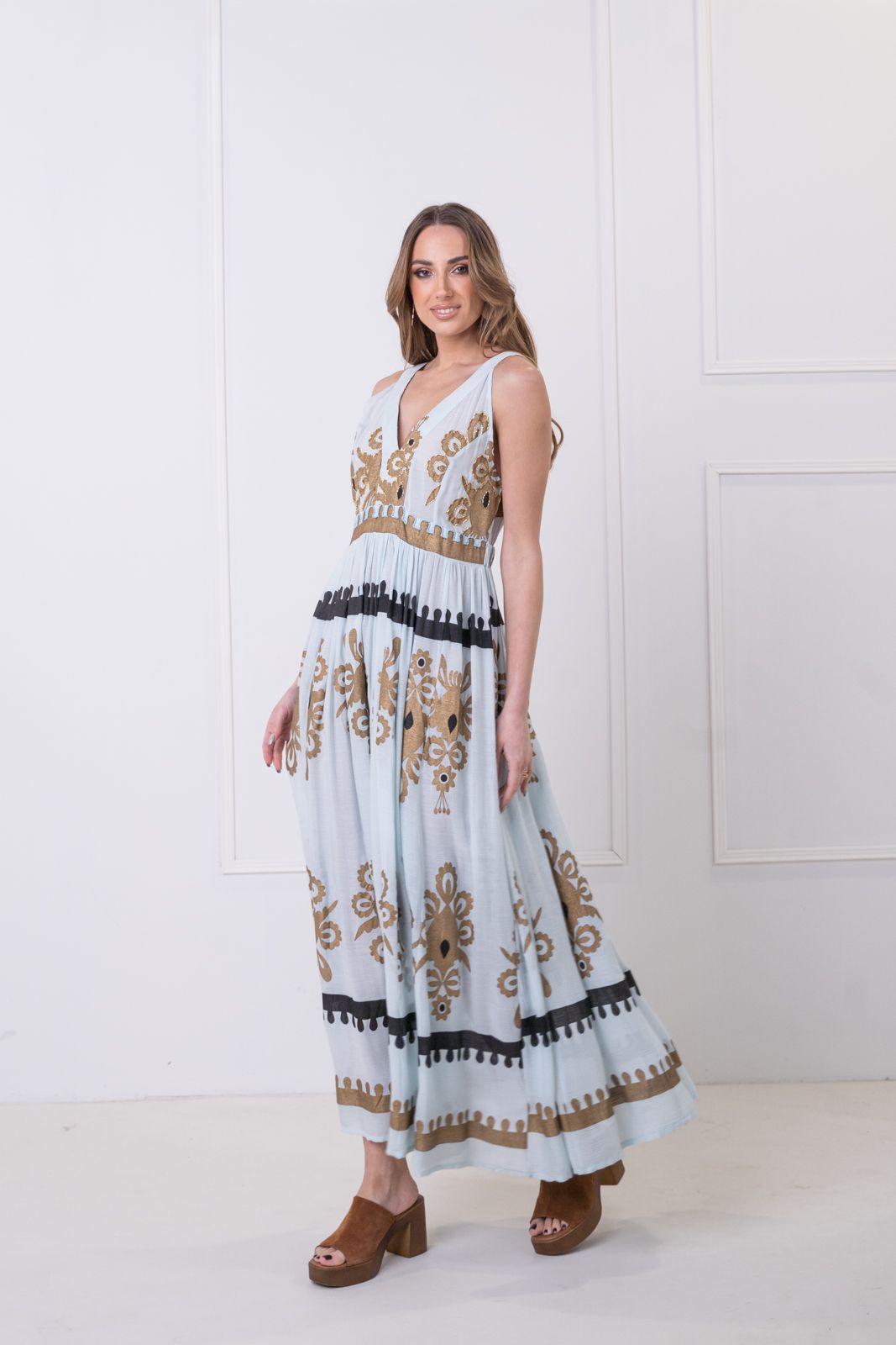 Φόρεμα maxi foil print Fullah Sugah Anerio