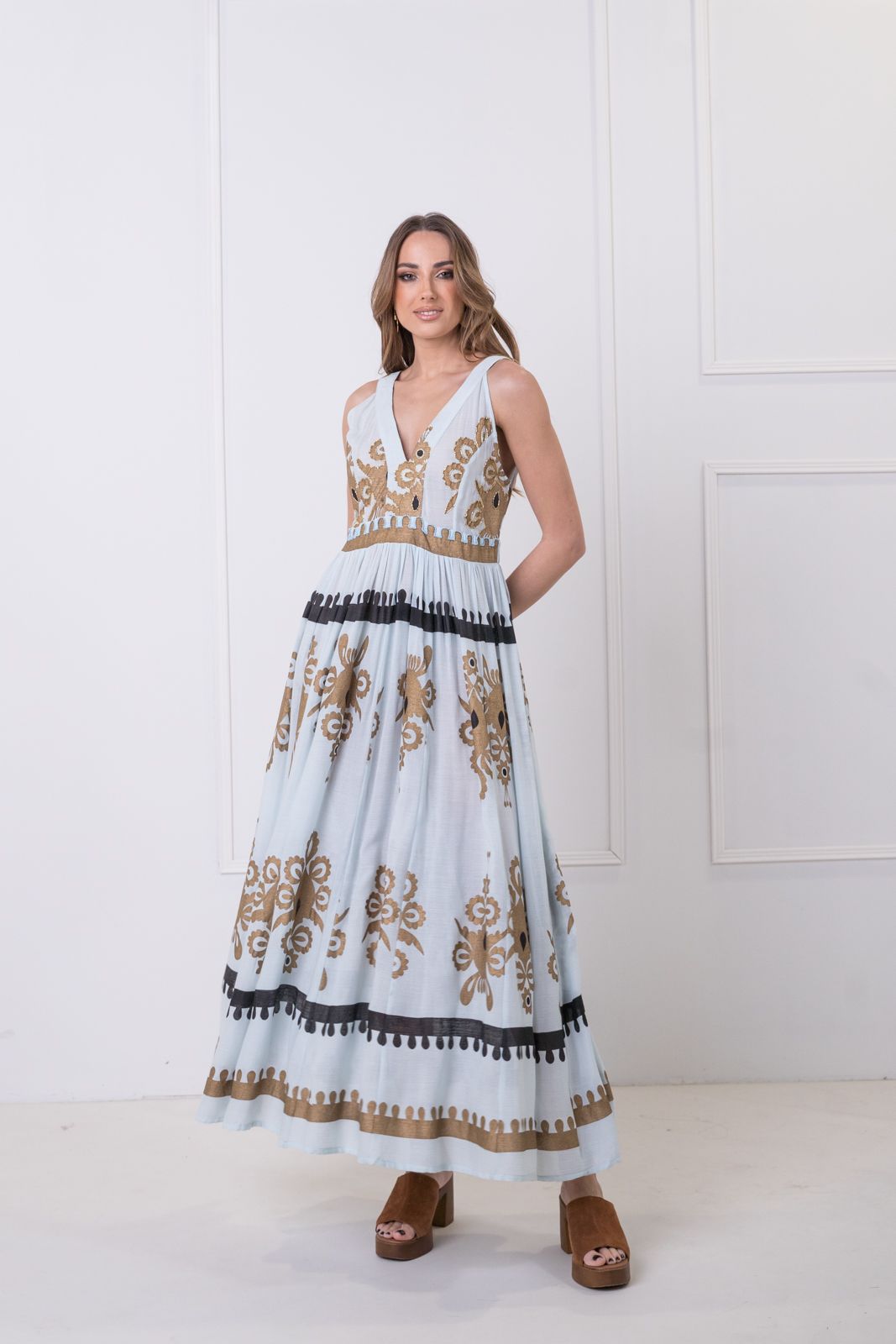 Φόρεμα maxi foil print Fullah Sugah - Image 3
