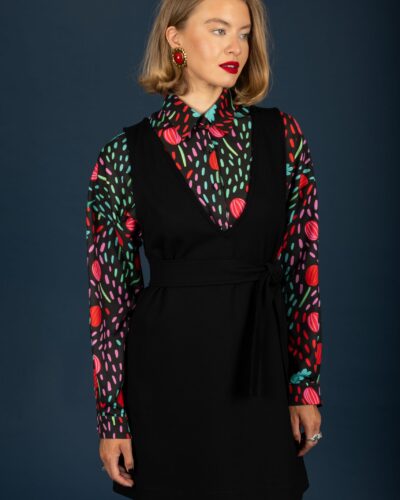 Gaston short dress (Jet Black) Chaton Anerio