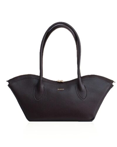 Bisou Small Leather Shoulder Bag Black Bonendis Anerio