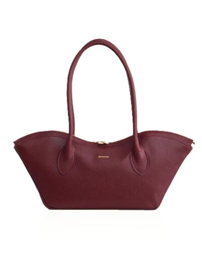 Bisou Small Leather Shoulder Bag Cherry Red Bonendis Anerio