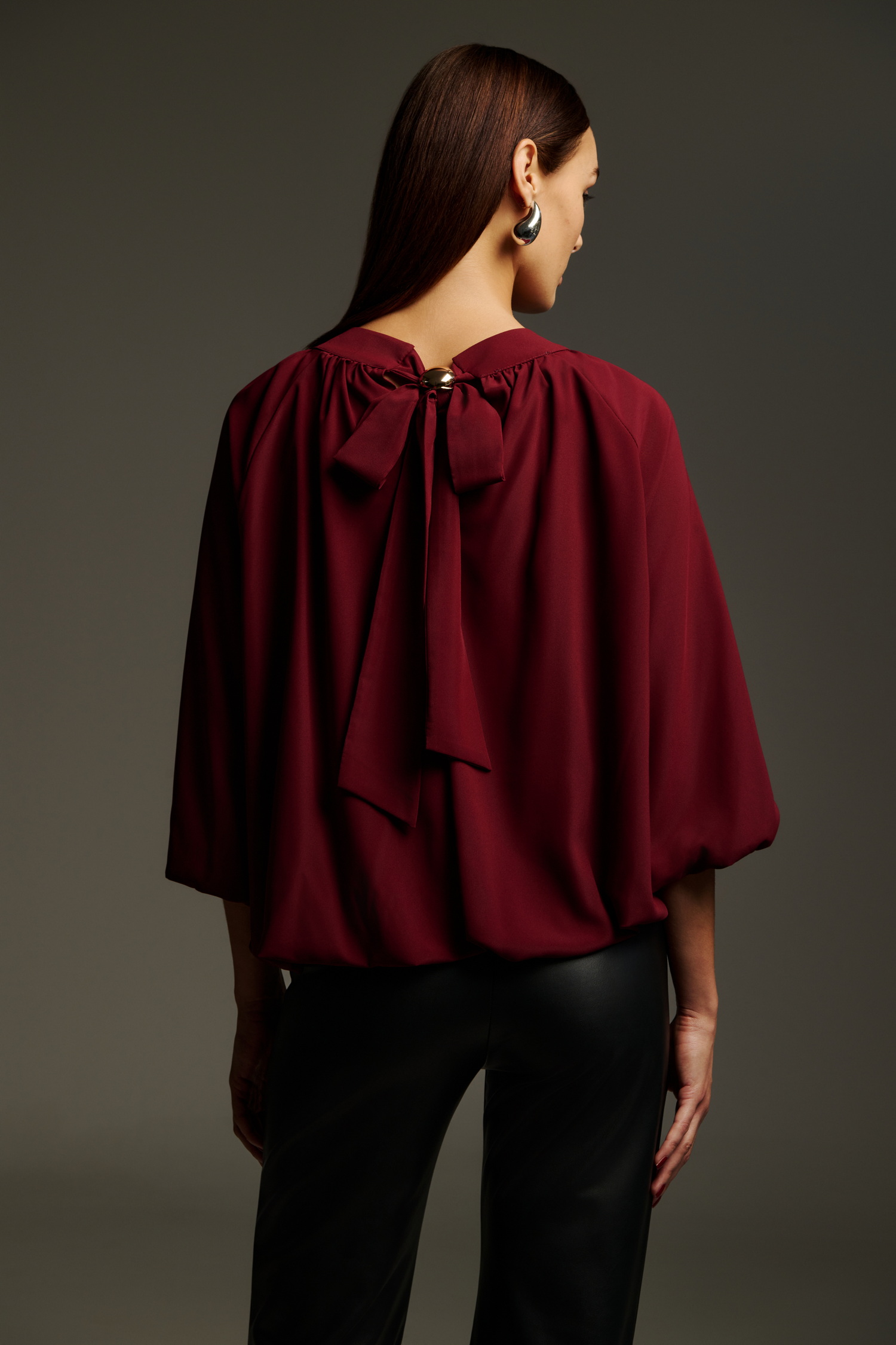 Πουκαμίσα Τύπου Balloon Μπορντώ Dejavu - Image 3