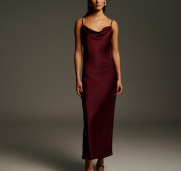 Dejavu Φόρεμα Ντραπέ Μαξι Μπορντώ Dejavu Anerio