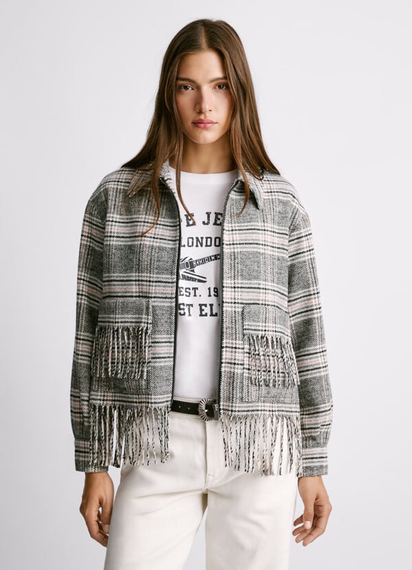 Καρό Σακάκι με κρόσια Talani PL4024341 Pepe Jeans Anerio