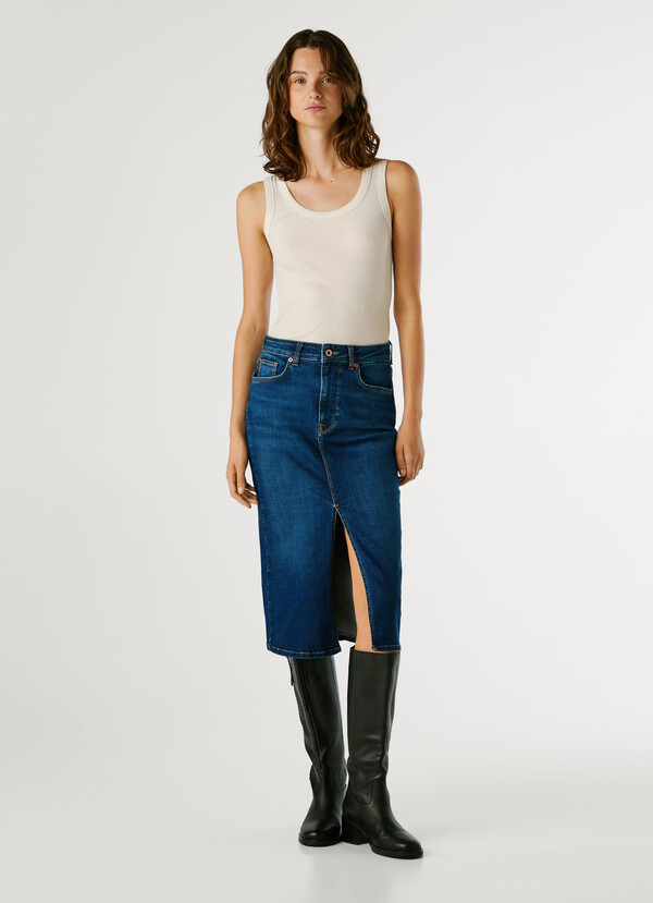 Μίντι Φούστα Τζιν στενής εφαρμογής PL901186 Pepe Jeans Anerio
