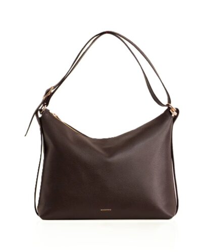 Rallu Leather Shoulder Bag Dark Brown Bonendis Anerio
