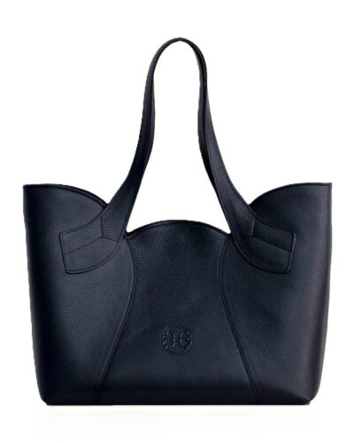 Tulip Leather Tote Bag Black Bonendis Anerio