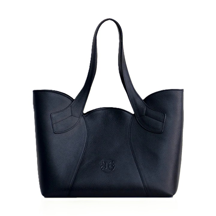 Tulip Leather Tote Bag Black Bonendis Anerio