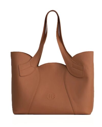 Tulip Leather Tote Bag Tabac Bonendis Anerio