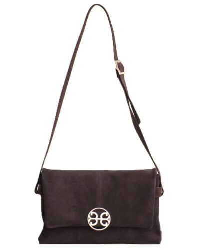 Amalia Δερμάτινη Τσάντα Ώμου Chocolate Suede Bonendis Anerio