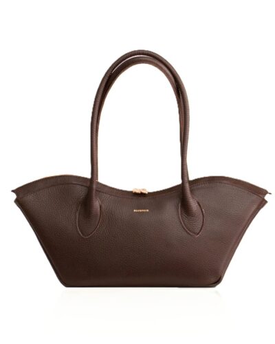 Bisou Small Δερμάτινη Τσάντα Χειρός Dark Brown Bonendis Anerio