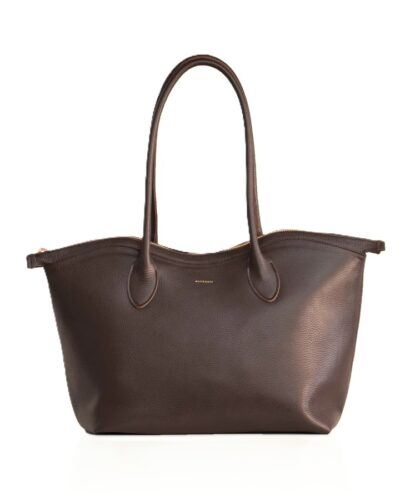 Bisou Large Δερμάτινη Τσάντα Χειρός Dark Brown Bonendis Anerio