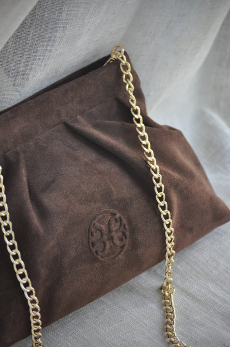 Kiss Leather Pouch Chocolate Suede Bonendis - Image 3