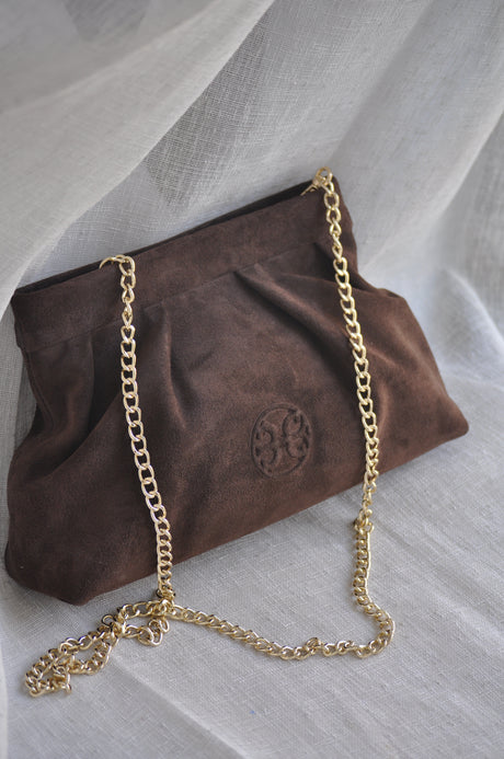 Kiss Leather Pouch Chocolate Suede Bonendis - Image 2