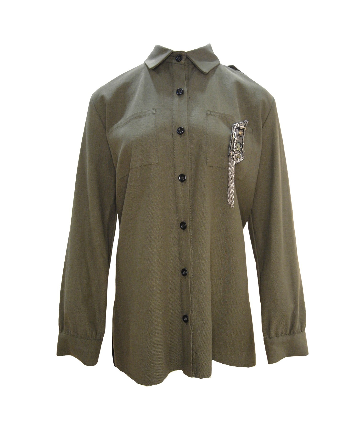 Πουκάμισο με Καρφίτσα Χακί Innocent