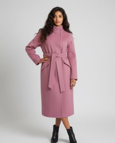 Παλτό με Ζώνη Dusty Pink Innocent