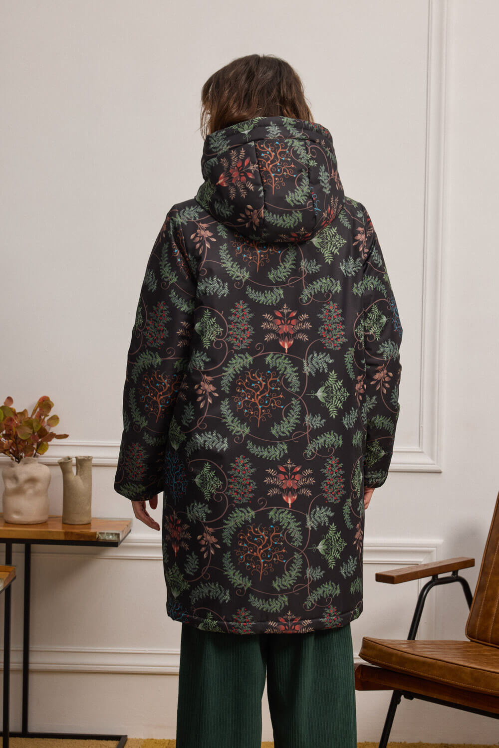 INGA Μπουφάν puffer με botanical print Namaste - Image 5