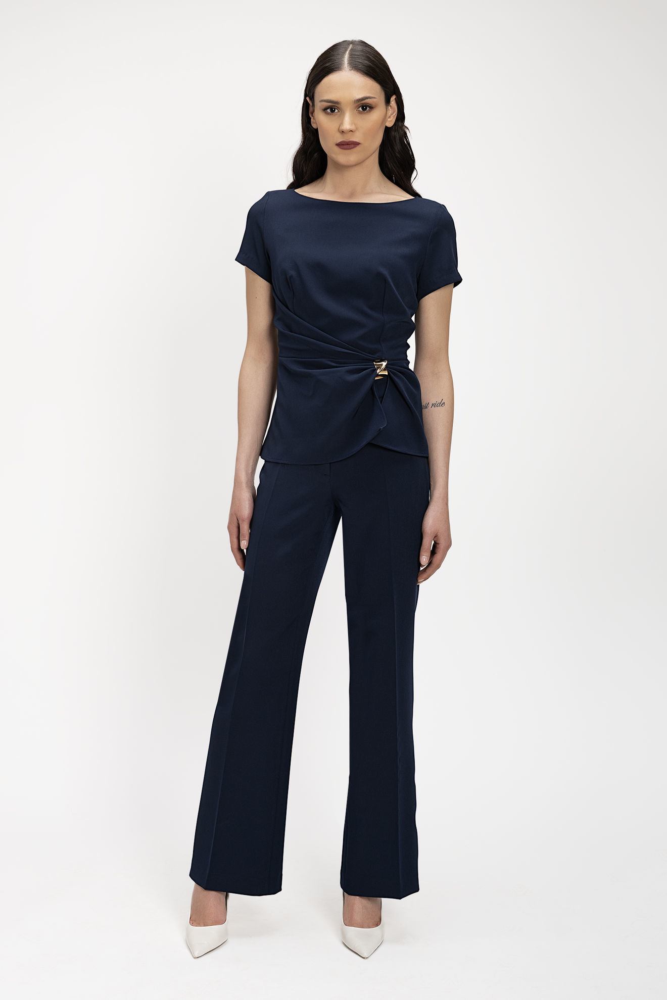 Bella P Παντελόνι κρεπ Μπλε - Image 2