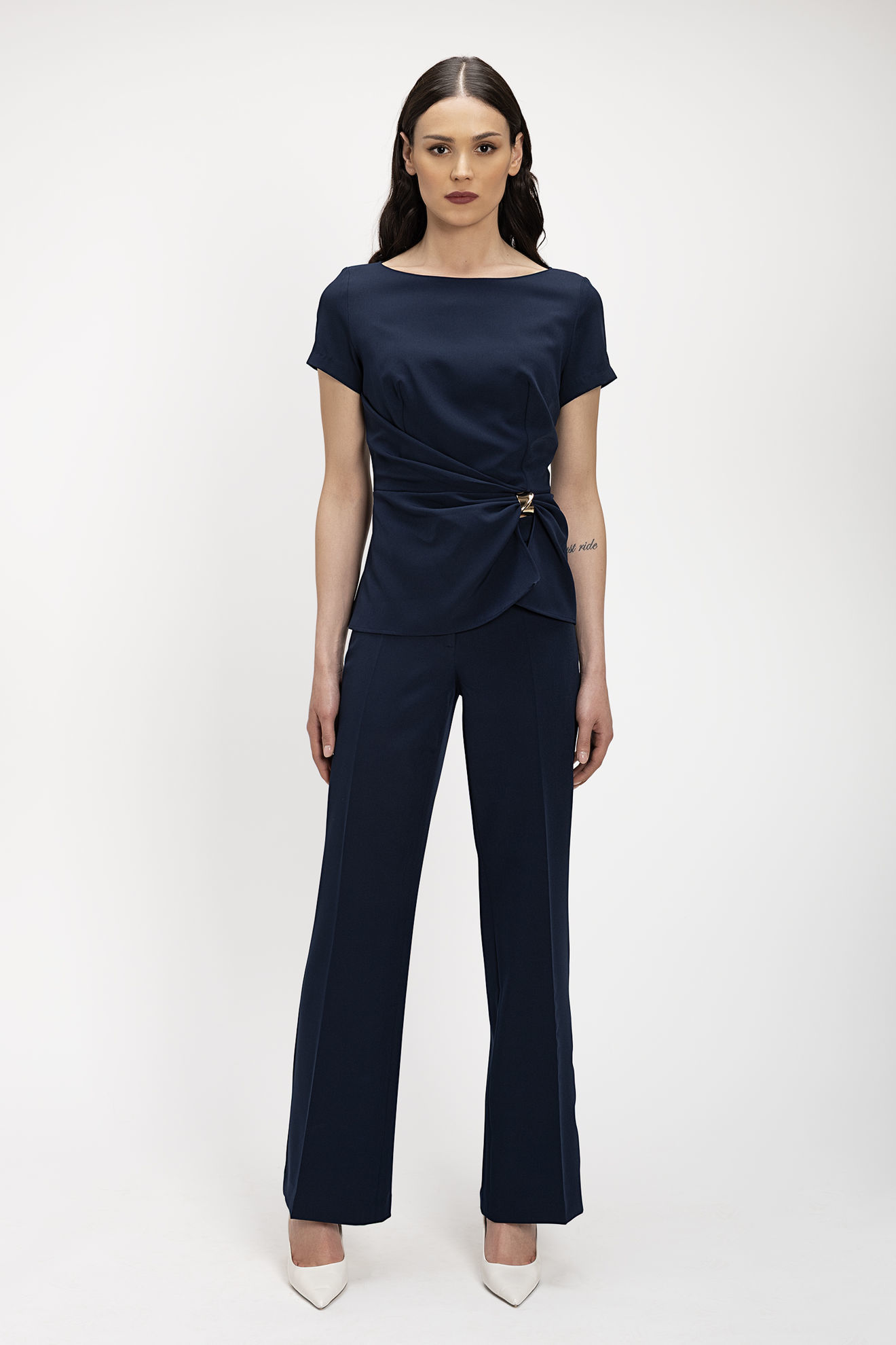 Bella P Παντελόνι κρεπ Μπλε Anerio