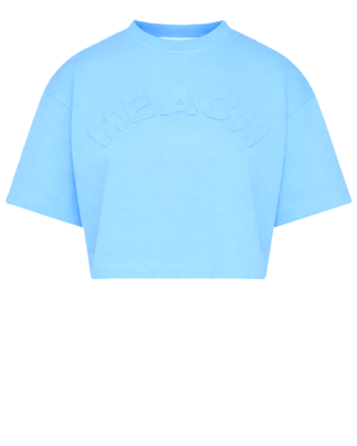 Silvian Heach Κοντομάνικη Crop Μπλούζα Bregomi με ανάγλυφο λογότυπο