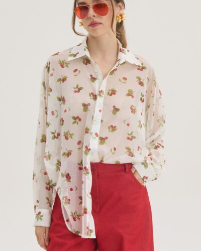 Innocent Πουκάμισο με Κερασάκια Λευκό Anerio