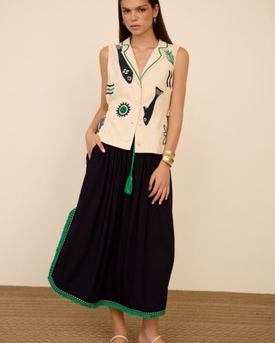 Meisie Μίντι φούστα με διακοσμητικές φούντες Anerio